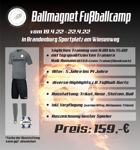 Fußballcamp in Brandenburg a.d. Havel 19.4 - 22.4